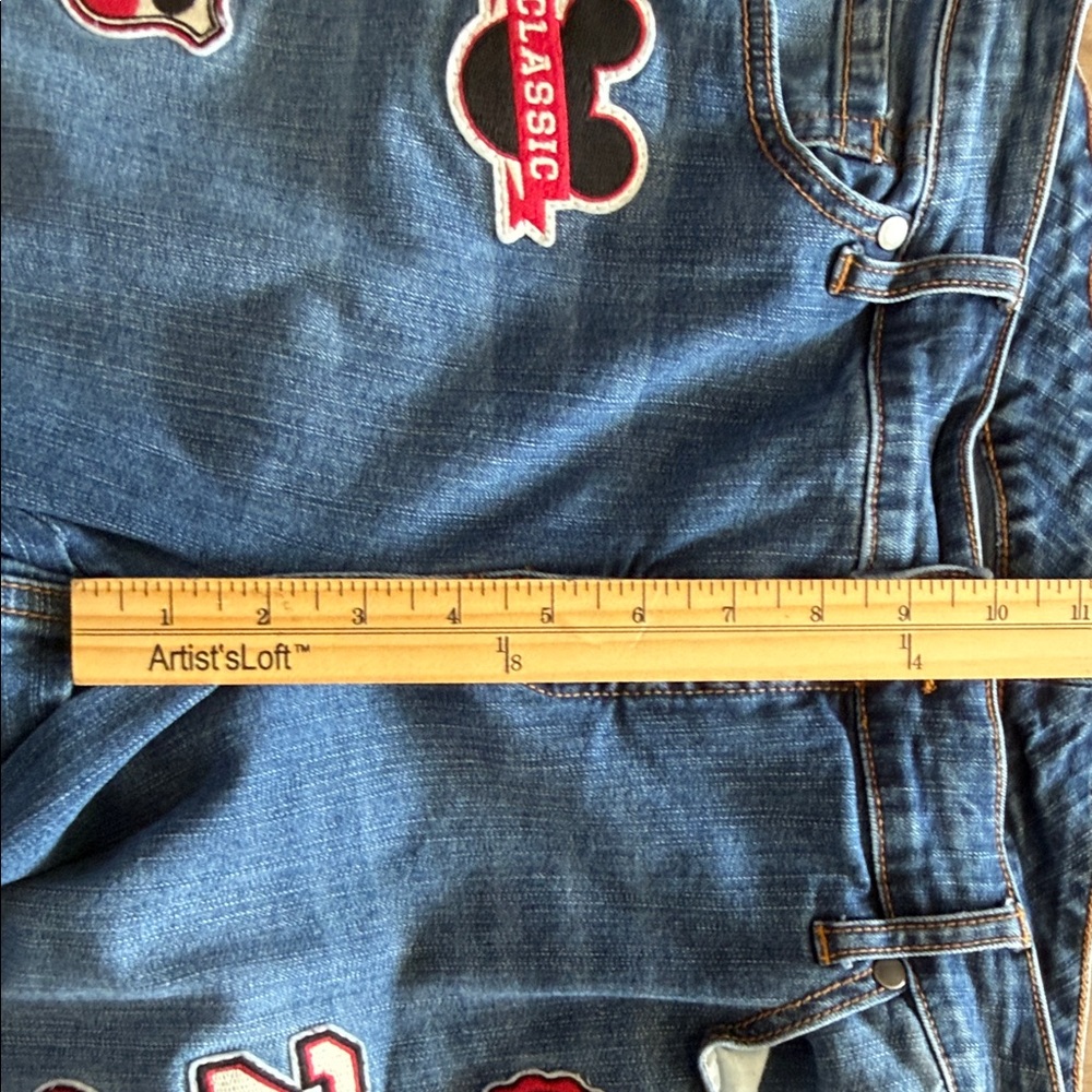Disney Mickey Mouse Patchwork Boyfriend Jeans Siz… - image 10